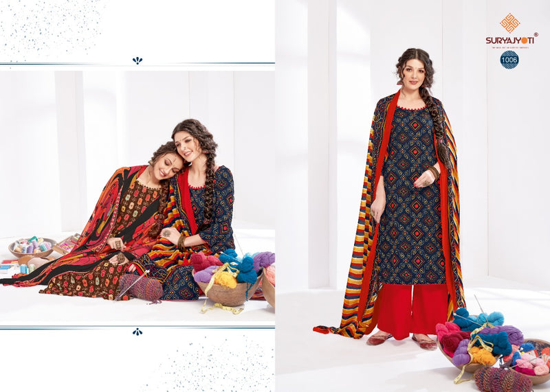 Suryajyoti Paroo Vol 1 Rayon Printed Festive Wear Salwar Suits