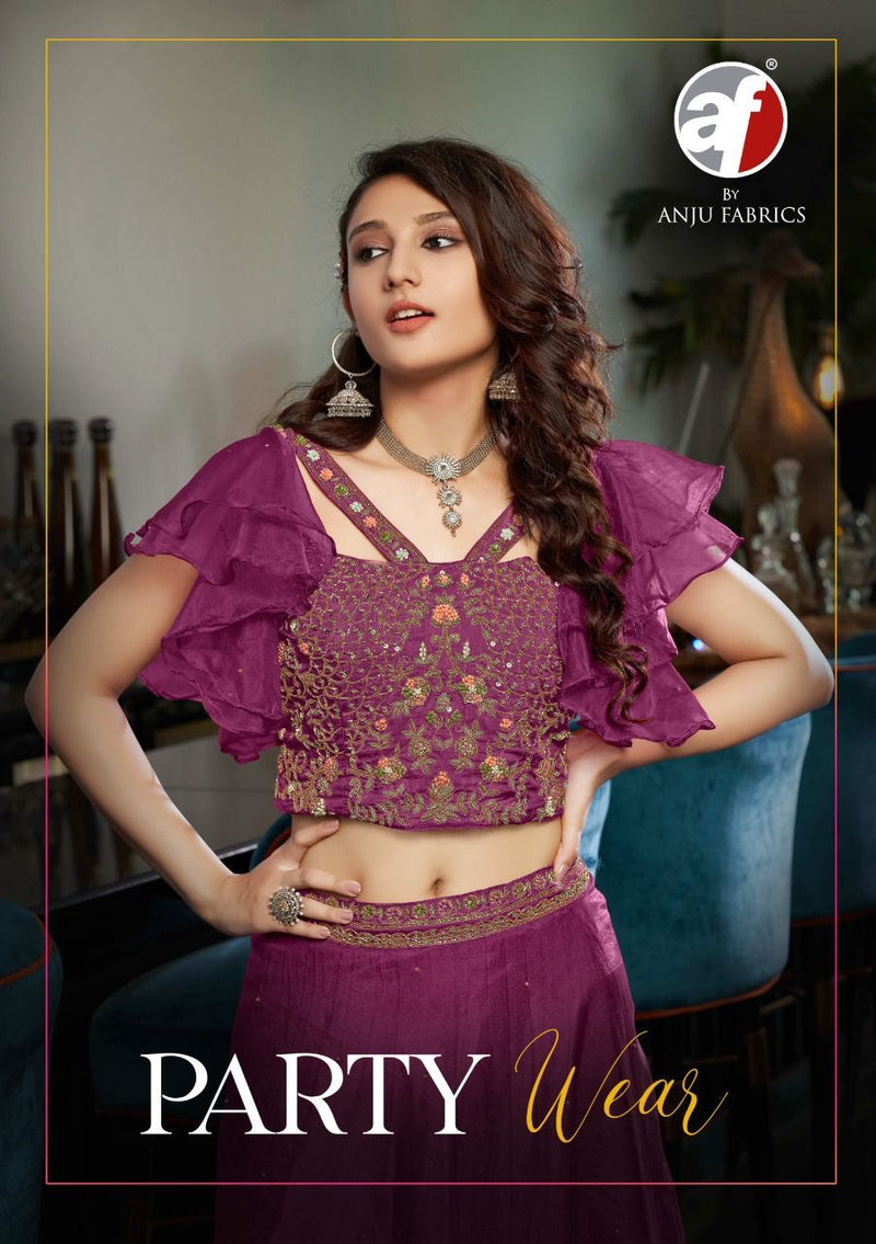 Anju Fabrics Party Wear Georgette With Beautiful Heavy Embroidery Work Stylish Designer Long Kurti