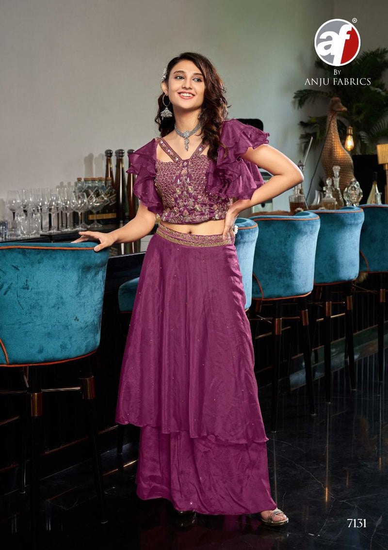 Anju Fabrics Party Wear Georgette With Beautiful Heavy Embroidery Work Stylish Designer Long Kurti