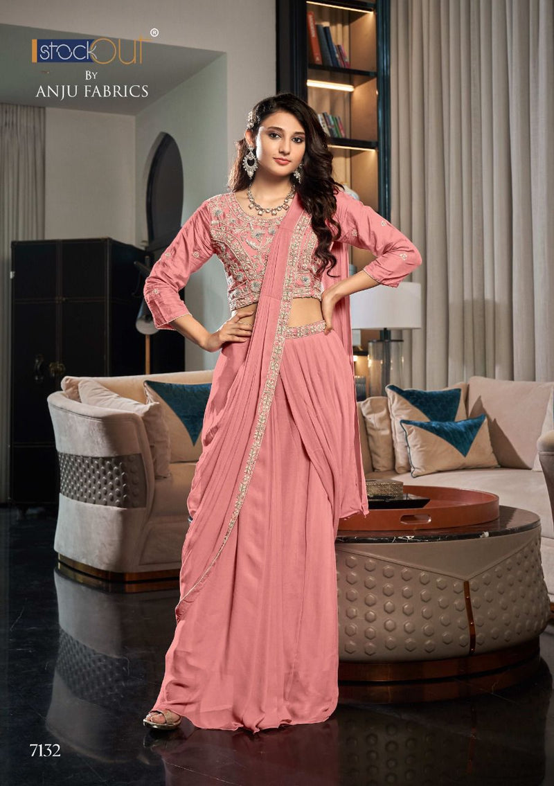 Anju Fabrics Party Wear Georgette With Beautiful Heavy Embroidery Work Stylish Designer Long Kurti