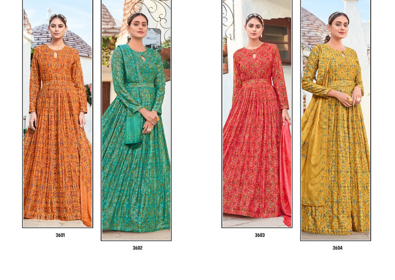 Rangoon Passionate Chinon Heavy Designer Gown Style Party Wear Kurtis