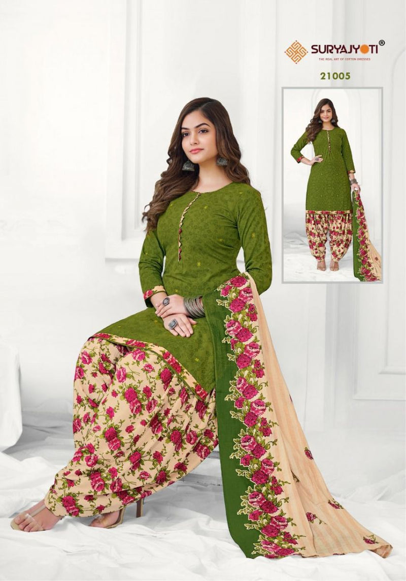 Suryajyoti Patiala Kudi Vol 21 Cotton Printed Festive Wear Salwar Suits