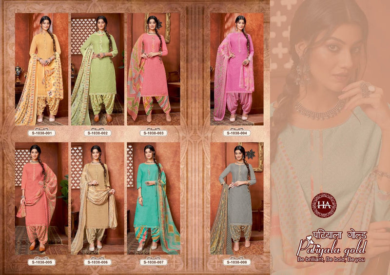 Harshit Fashion Patiyala Gold Pure Cotton Stylish Designer Festive Wear Salwar Kameez