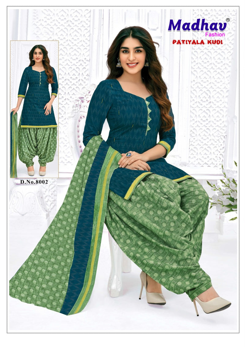 Madhav Fashion Patiyala Kudi Vol 8 Pure  Cotton Printed Patiyala Style Party Wear Salwar Suits
