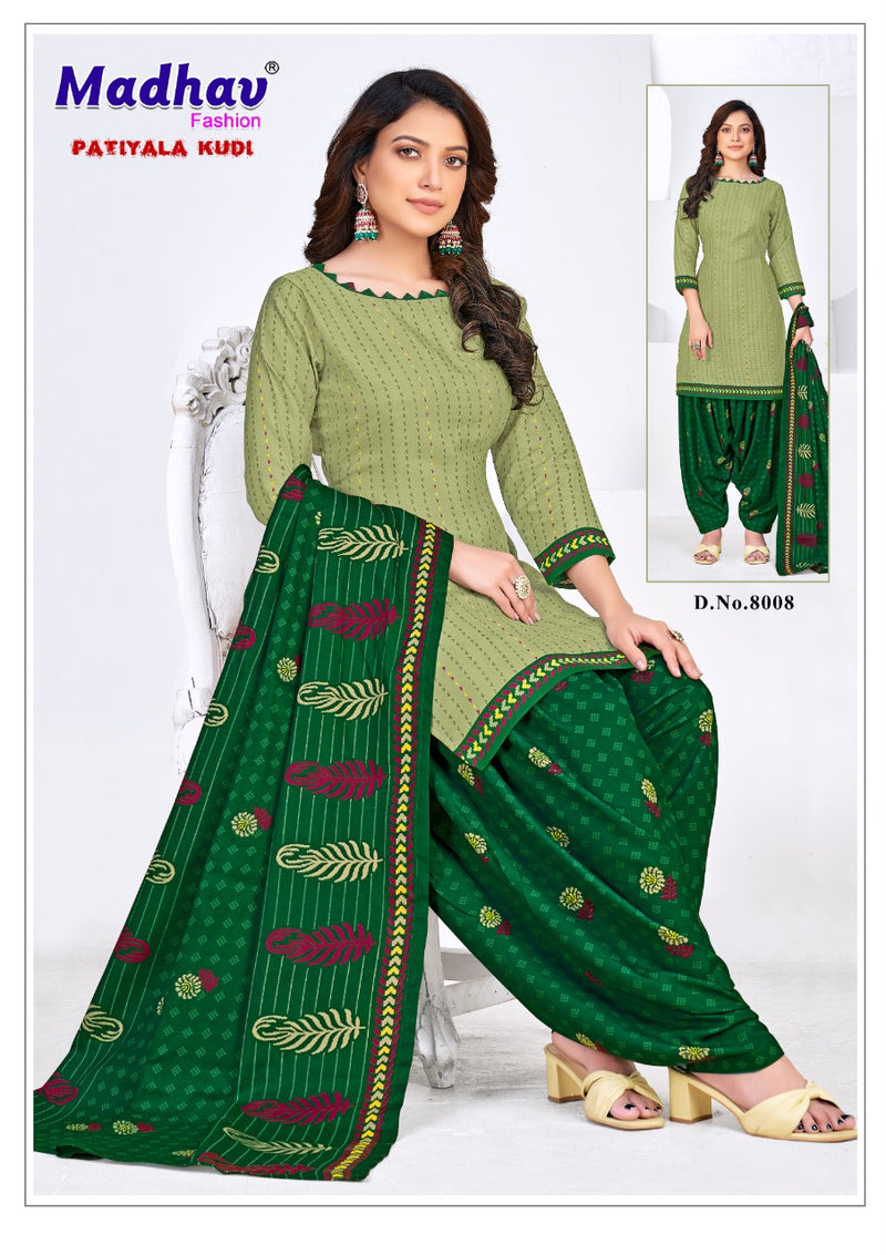Madhav Fashion Patiyala Kudi Vol 8 Pure  Cotton Printed Patiyala Style Party Wear Salwar Suits