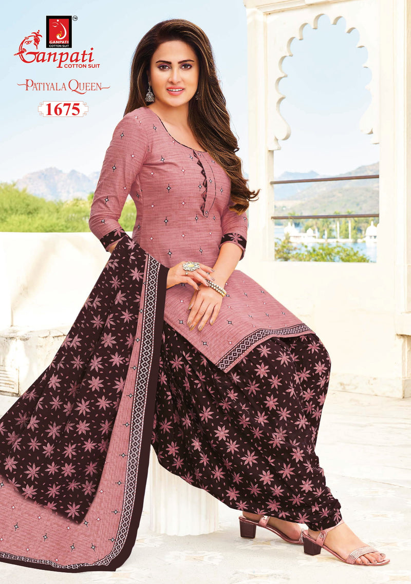 Ganpati Patiyala Queens Vol 5 Pure Cotton With Printed Work Stylish Designer Casual Wear Salwar Suit