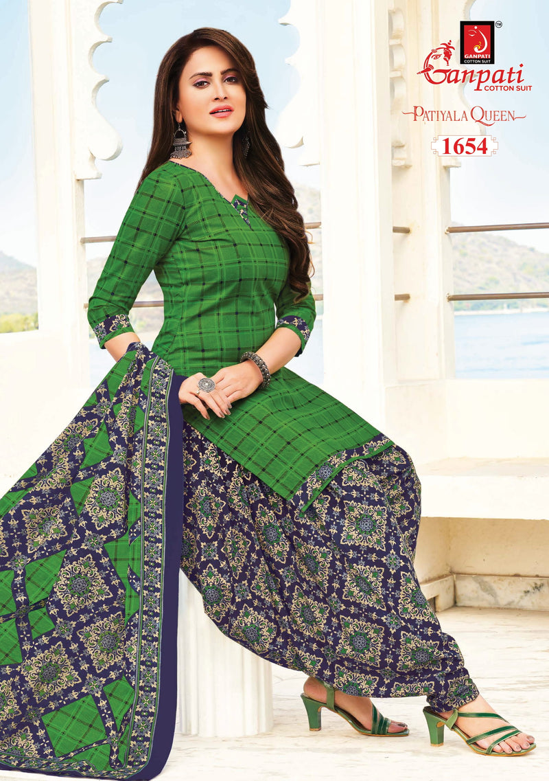 Ganpati Patiyala Queens Vol 5 Pure Cotton With Printed Work Stylish Designer Casual Wear Salwar Suit