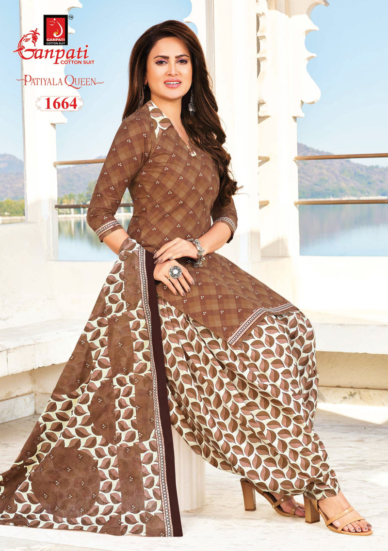 Ganpati Patiyala Queens Vol 5 Pure Cotton With Printed Work Stylish Designer Casual Wear Salwar Suit
