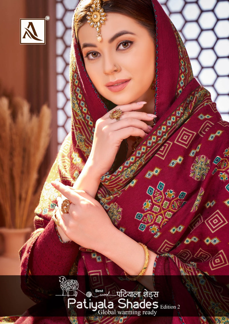 Alok Suit Patiyala Shades Vol 2 Pashmina With Embroidery Work Stylish Designer Salwar Kameez