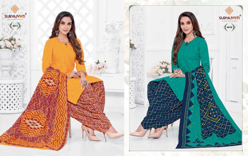 Suryajyoti Trendy  Patiyala Vol 4 Cotton Festive Wear  Printed  Patiyala Style Salwar Kameez