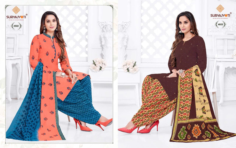 Suryajyoti Trendy  Patiyala Vol 4 Cotton Festive Wear  Printed  Patiyala Style Salwar Kameez