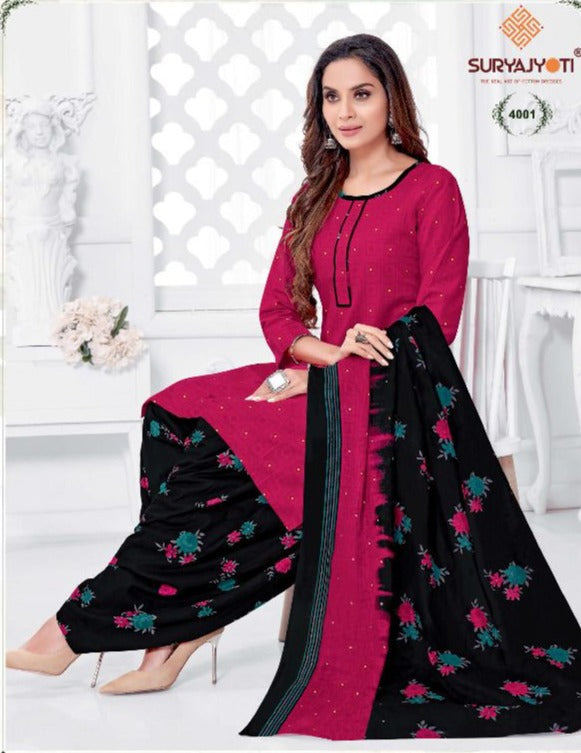 Suryajyoti Trendy  Patiyala Vol 4 Cotton Festive Wear  Printed  Patiyala Style Salwar Kameez