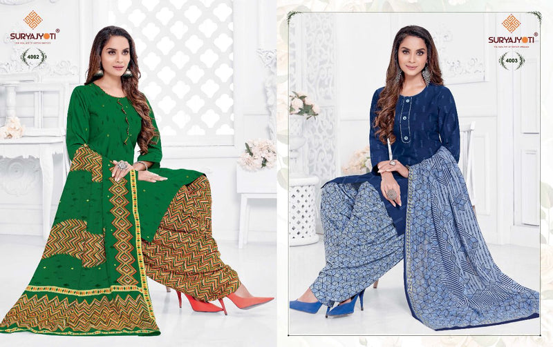 Suryajyoti Trendy  Patiyala Vol 4 Cotton Festive Wear  Printed  Patiyala Style Salwar Kameez