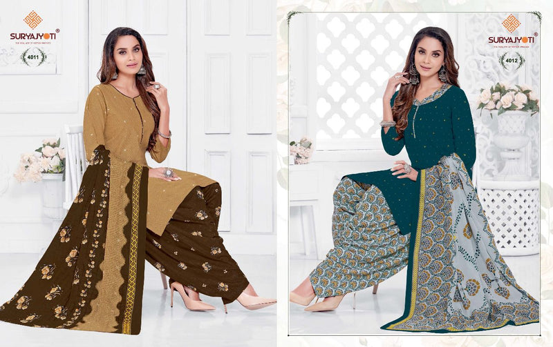 Suryajyoti Trendy  Patiyala Vol 4 Cotton Festive Wear  Printed  Patiyala Style Salwar Kameez