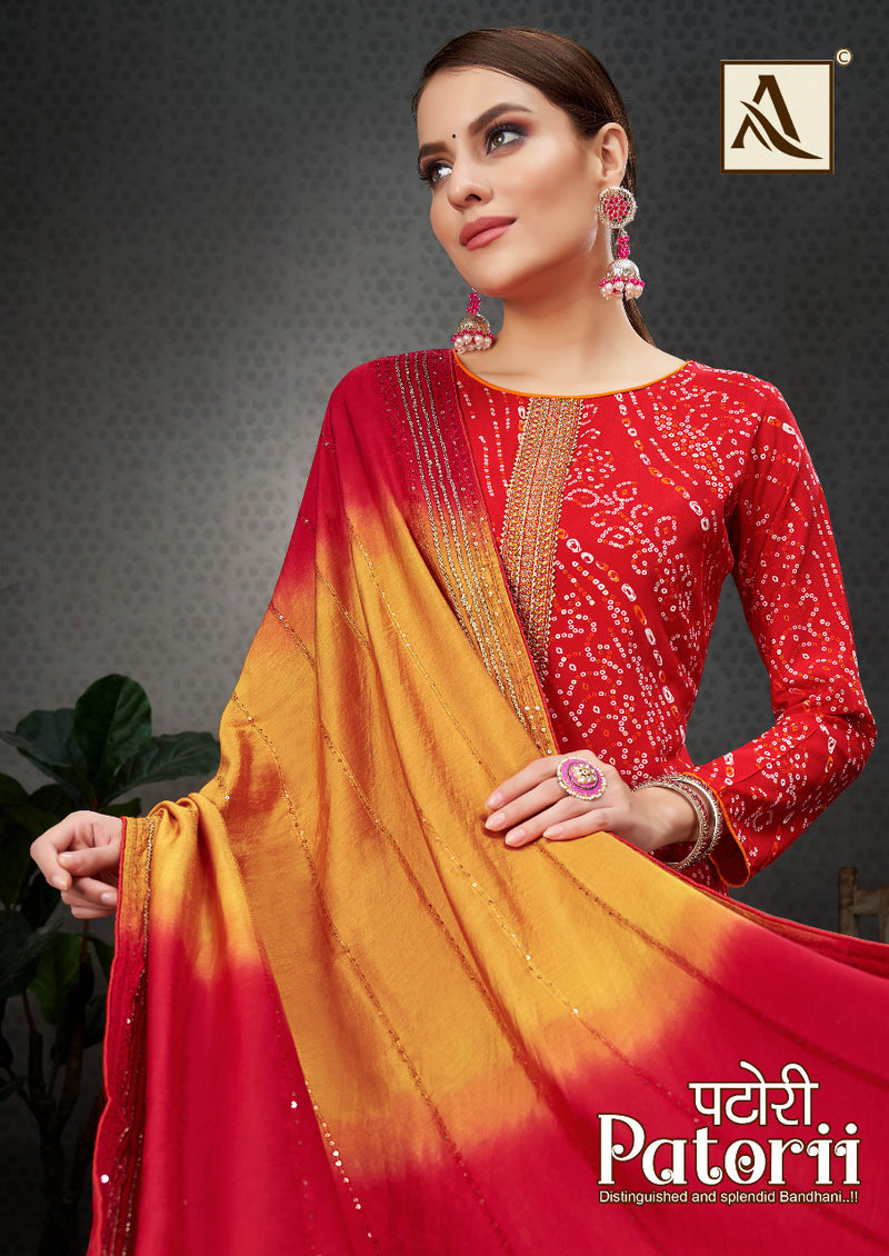 Alok Suit Patorii Rayon With Fancy Printed Work Stylish Designer Beautiful Salwar Kameez