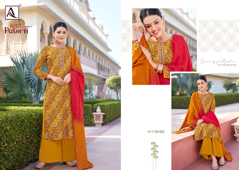 Alok Suit Patorii Edition 2 Rayon With Beautiful Work Stylish Designer Festive Wear Salwar Kameez