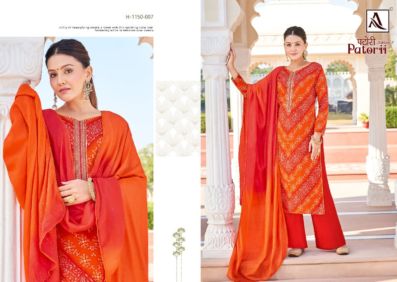 Alok Suit Patorii Edition 2 Rayon With Beautiful Work Stylish Designer Festive Wear Salwar Kameez