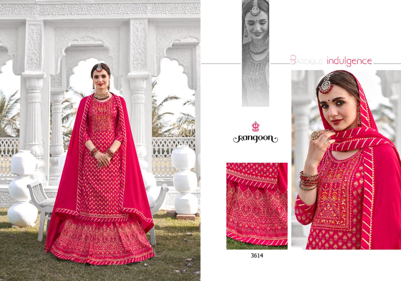 Rangoon Patrani Rayon Embroidered Designer Wedding Wear Kurtis With Skirt