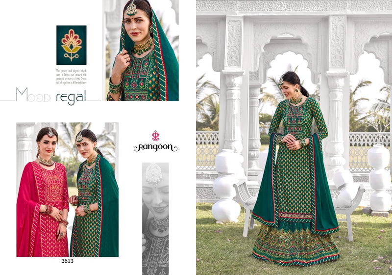 Rangoon Patrani Rayon Embroidered Designer Wedding Wear Kurtis With Skirt