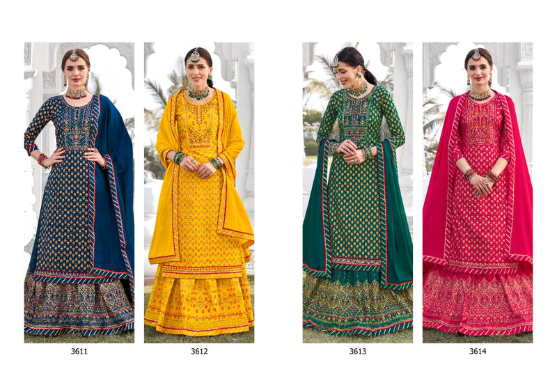 Rangoon Patrani Rayon Embroidered Designer Wedding Wear Kurtis With Skirt