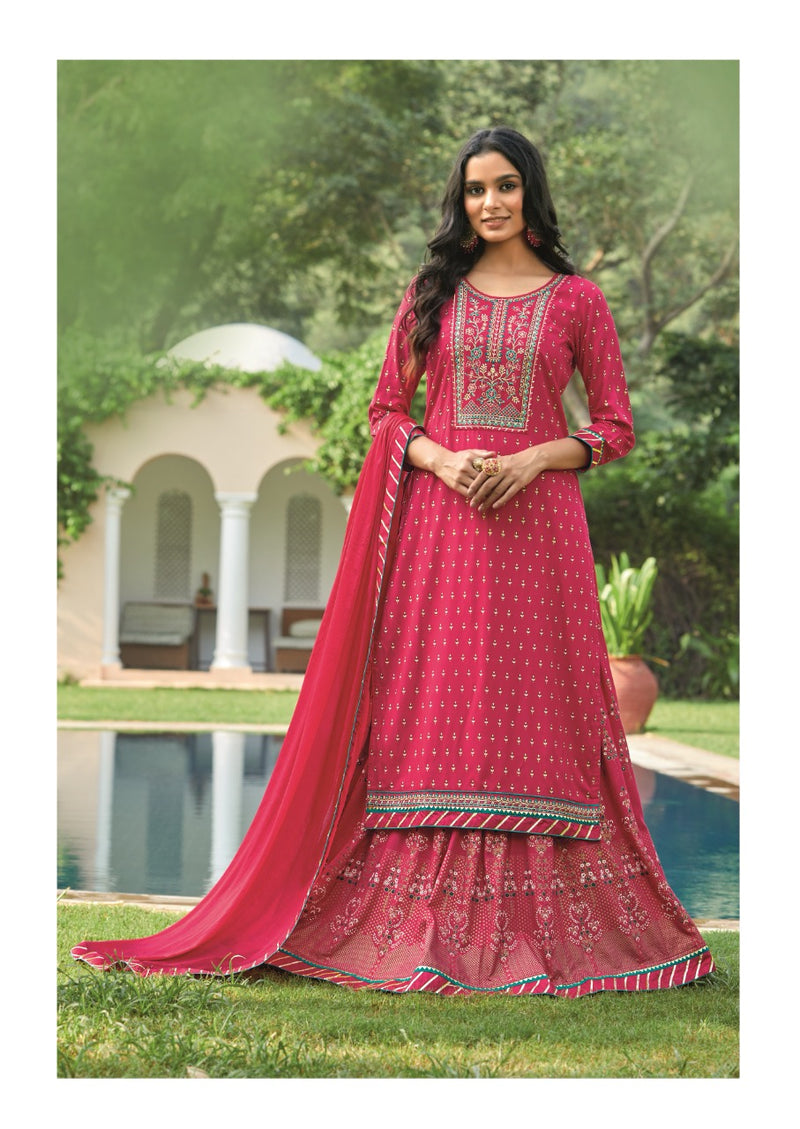 Rangoon Dno 3911 To 3914 Rayon With Embroidery Work Stylish Designer Party Wear Kurti