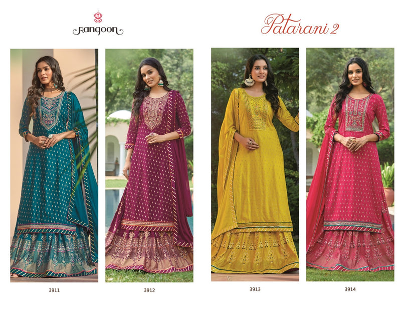 Rangoon Dno 3911 To 3914 Rayon With Embroidery Work Stylish Designer Party Wear Kurti