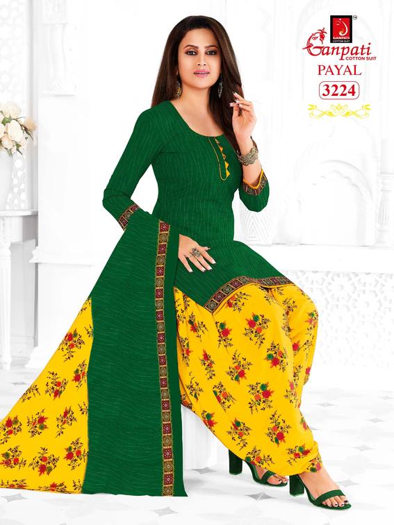 Ganpati Payal Vol 32 Cotton Printed Patiyala Festive Wear Salwar Suits