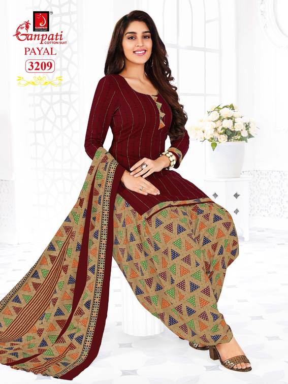 Ganpati Payal Vol 32 Cotton Printed Patiyala Festive Wear Salwar Suits