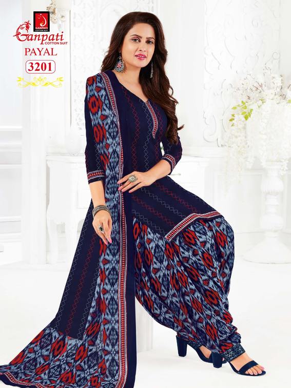 Ganpati Payal Vol 32 Cotton Printed Patiyala Festive Wear Salwar Suits