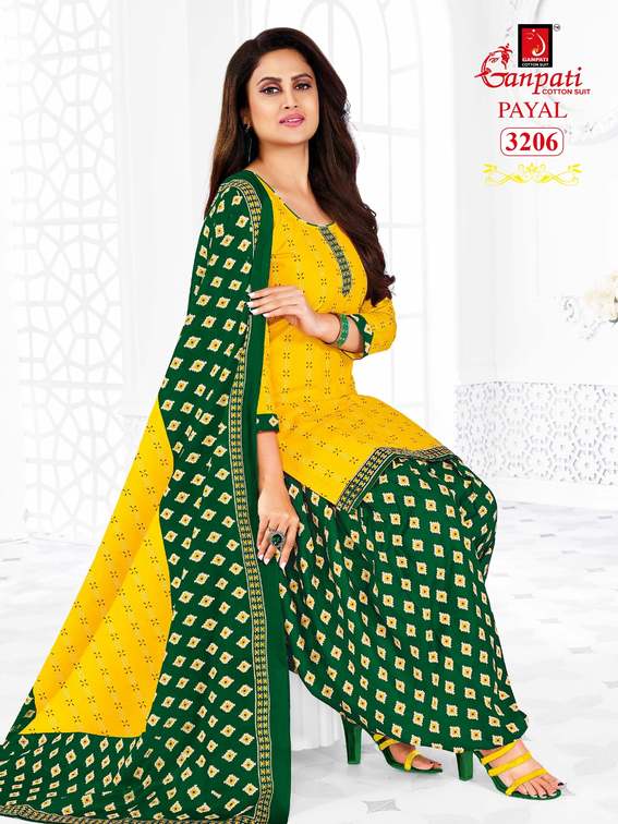 Ganpati Payal Vol 32 Cotton Printed Patiyala Festive Wear Salwar Suits