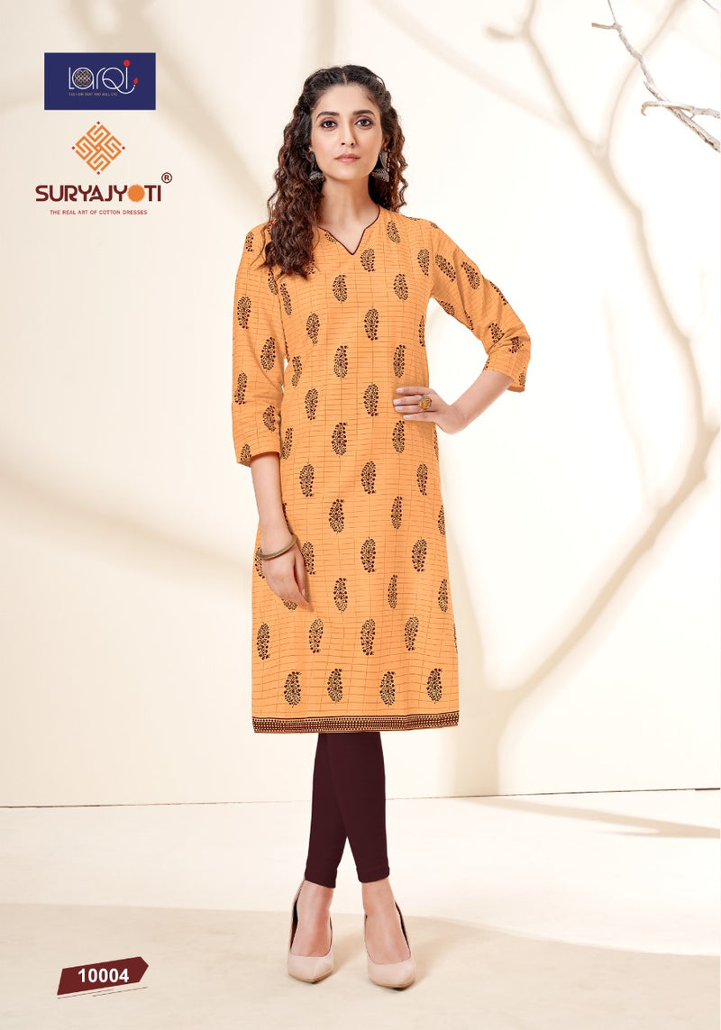 Surya Jyoti Pehel Vol 10 Fancy Stylish Casual Wear Kurtis With Cotton Print