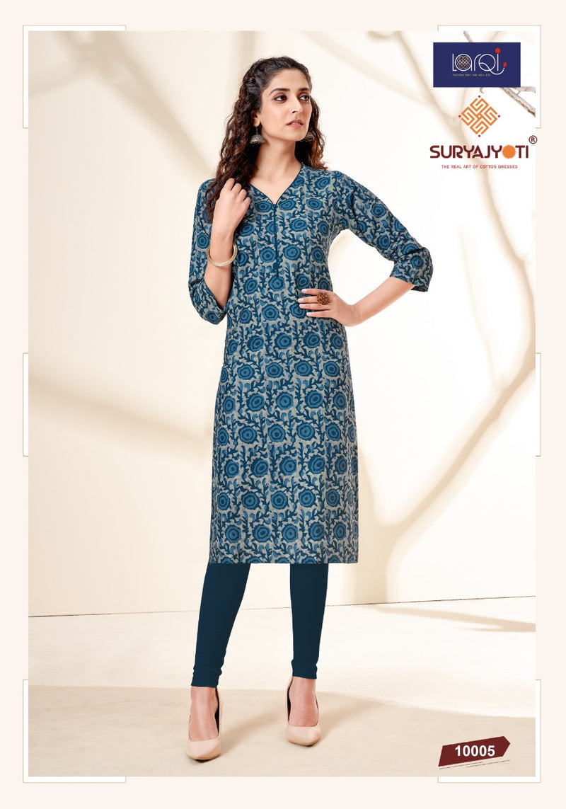 Surya Jyoti Pehel Vol 10 Fancy Stylish Casual Wear Kurtis With Cotton Print