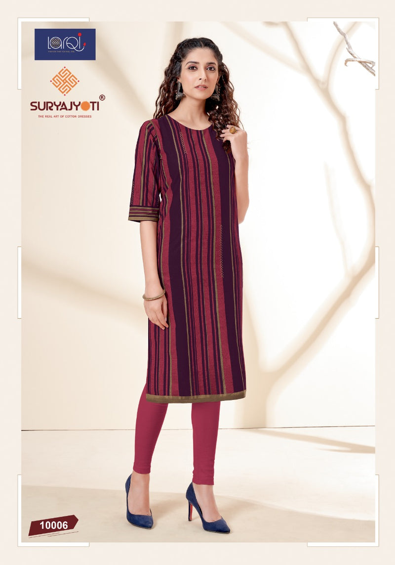 Surya Jyoti Pehel Vol 10 Fancy Stylish Casual Wear Kurtis With Cotton Print