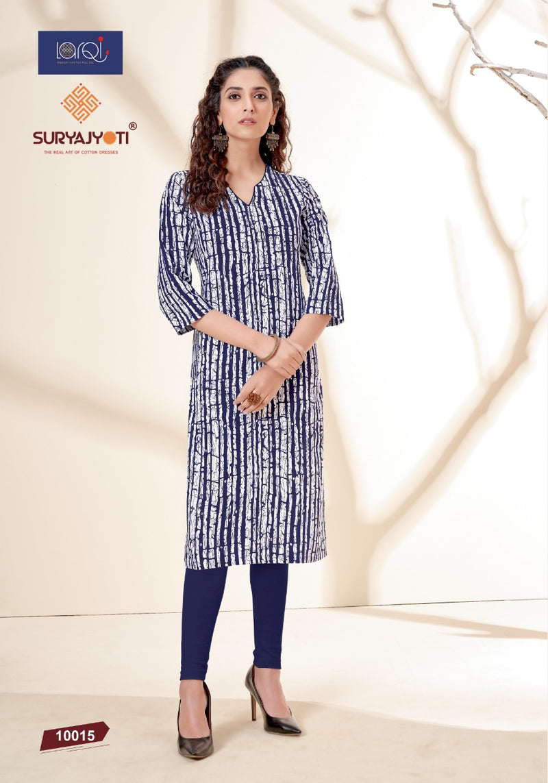 Surya Jyoti Pehel Vol 10 Fancy Stylish Casual Wear Kurtis With Cotton Print
