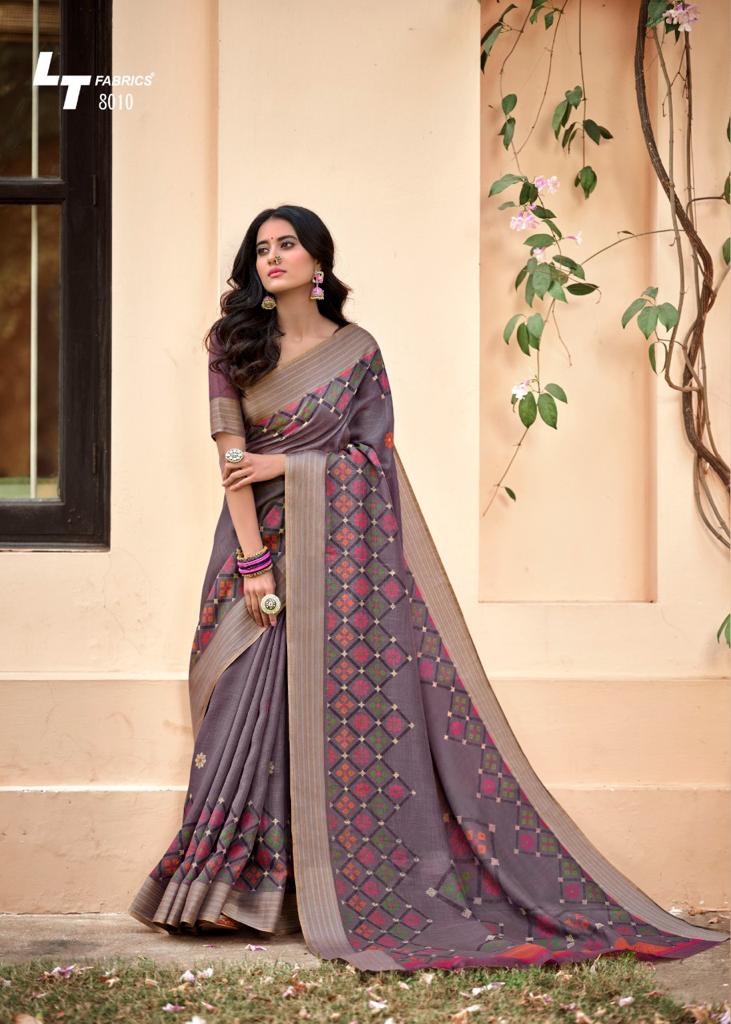 Lt Fashion Pearl Linen Cotton Fancy Stylish Party Wear Sarees