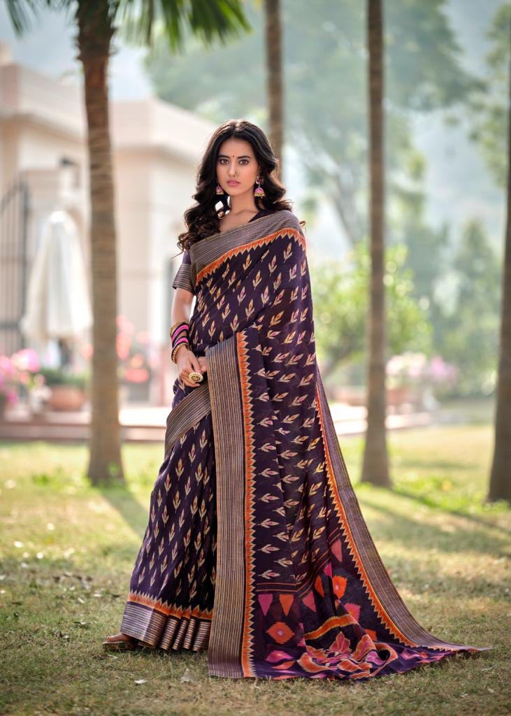 Lt Fashion Pearl Linen Cotton Fancy Stylish Party Wear Sarees