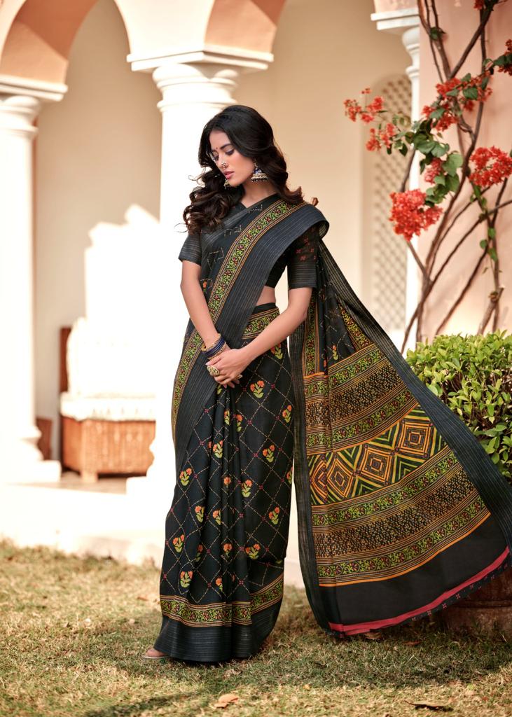 Lt Fashion Pearl Linen Cotton Fancy Stylish Party Wear Sarees