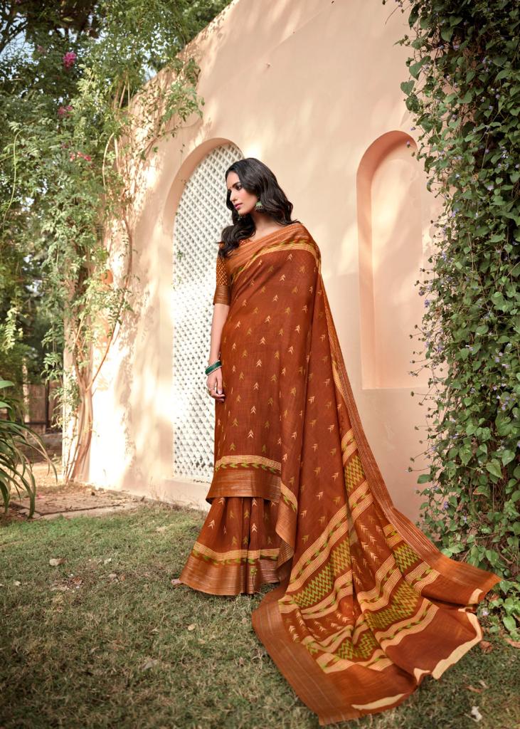 Lt Fashion Pearl Linen Cotton Fancy Stylish Party Wear Sarees