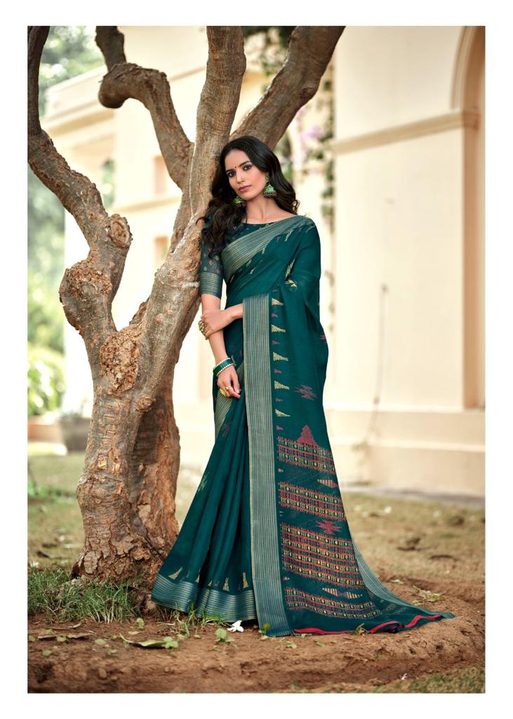 Lt Fashion Pearl Linen Cotton Fancy Stylish Party Wear Sarees
