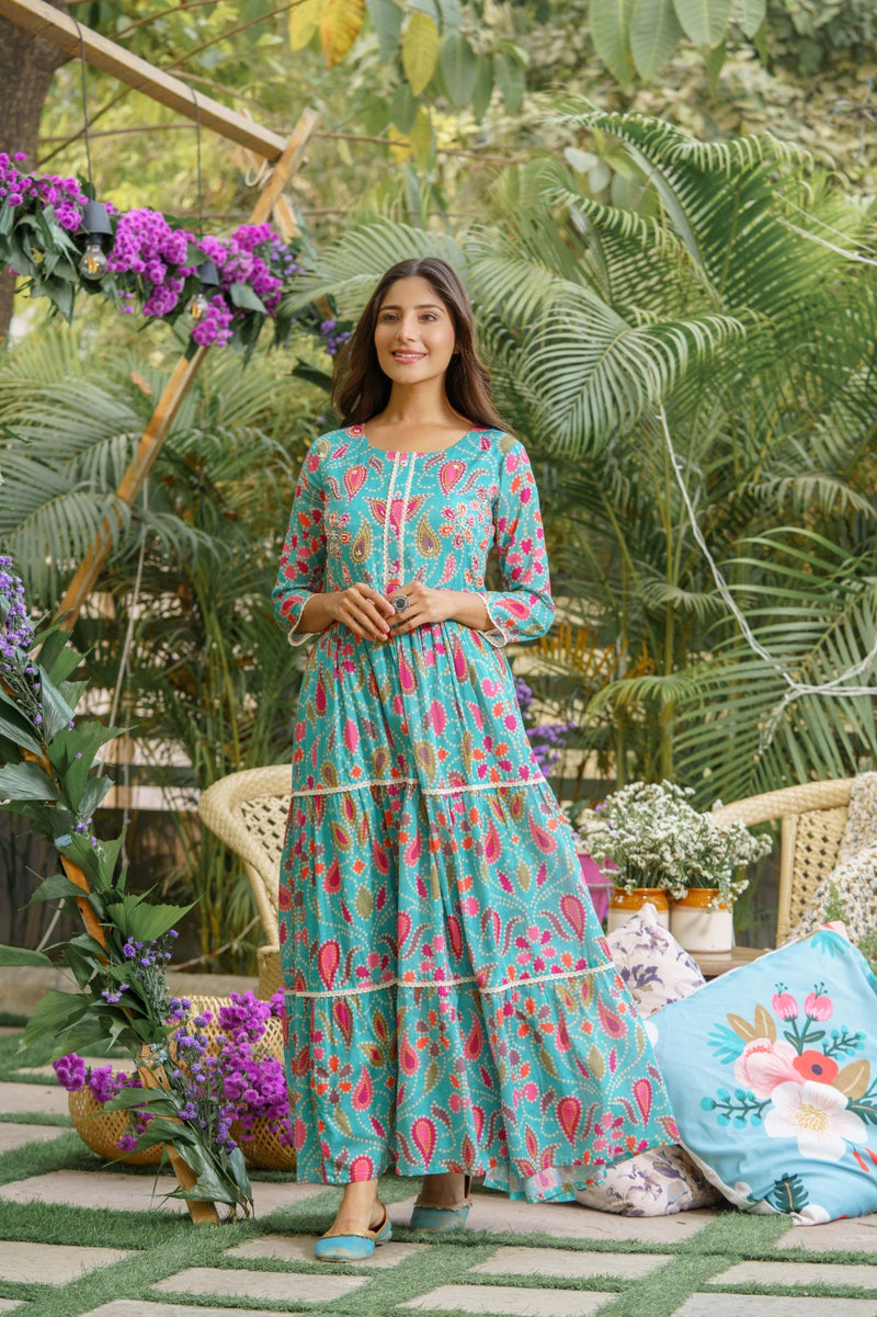 Psyna Pick & Choice Cotton Fancy Printed Partywear Designer Kurti