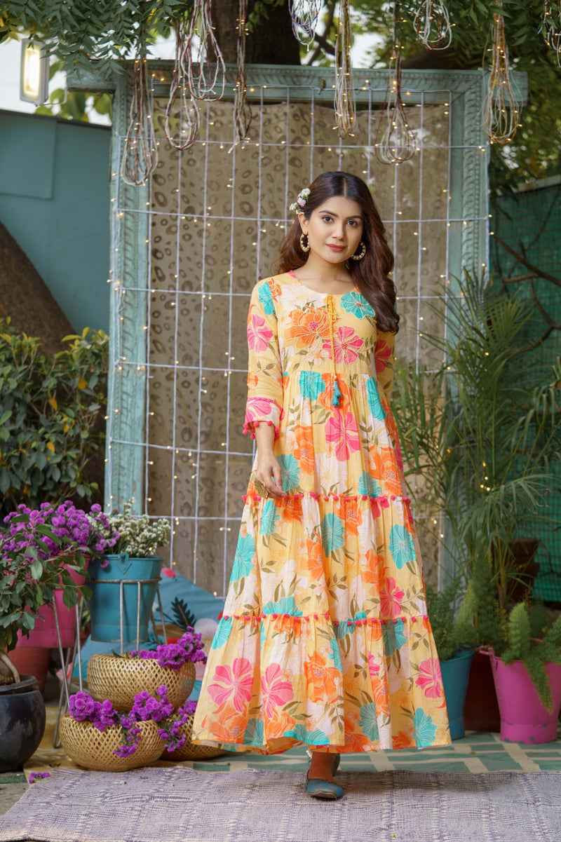 Psyna Pick & Choice Cotton Fancy Printed Partywear Designer Kurti