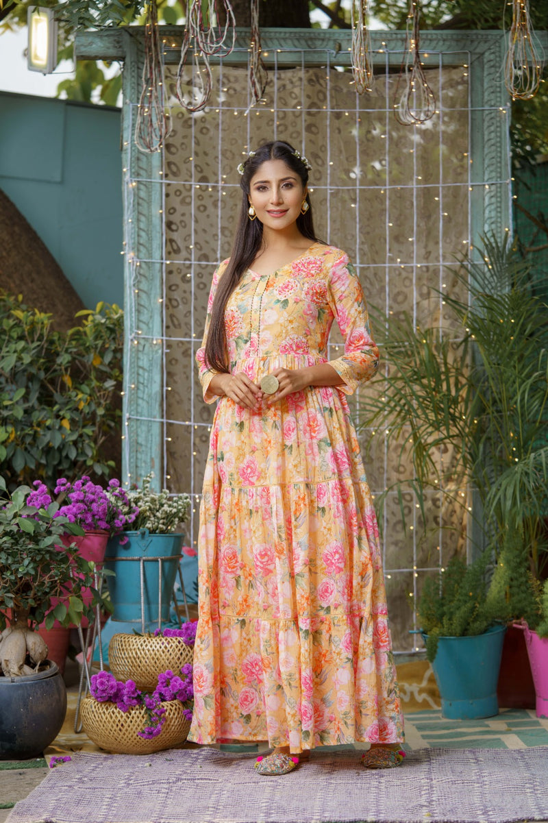 Psyna Pick & Choice Cotton Fancy Printed Partywear Designer Kurti