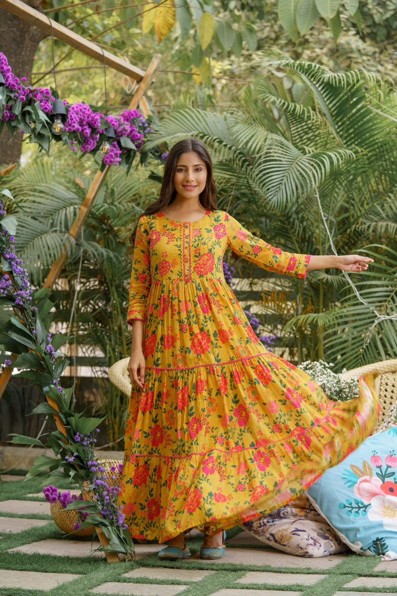 Psyna Pick & Choice Cotton Fancy Printed Partywear Designer Kurti