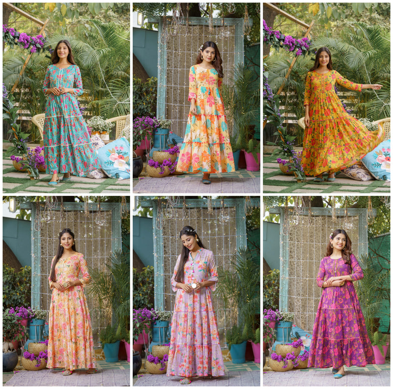 Psyna Pick & Choice Cotton Fancy Printed Partywear Designer Kurti