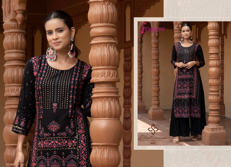 Psyna Platinum Vol 5 Rayon Fancy Printed Designer Kurti