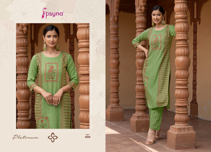 Psyna Platinum Vol 5 Rayon Fancy Printed Designer Kurti