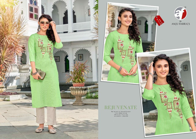 Anju Fabrics Popular Vol 1 Cotton Lurex Fancy Stylish Party Wear Kurtis With Bottom
