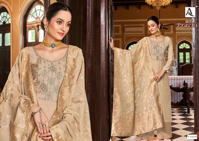 Alok Suit Prachi Viscose Silk With Heavy Embroidery Work Stylish Designer Festive Wear Salwar Suit