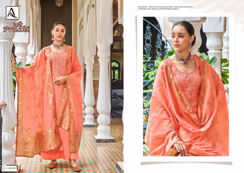 Alok Suit Prachi Viscose Silk With Heavy Embroidery Work Stylish Designer Festive Wear Salwar Suit