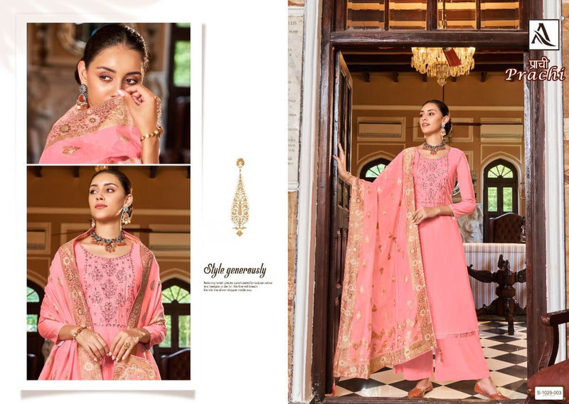Alok Suit Prachi Viscose Silk With Heavy Embroidery Work Stylish Designer Festive Wear Salwar Suit